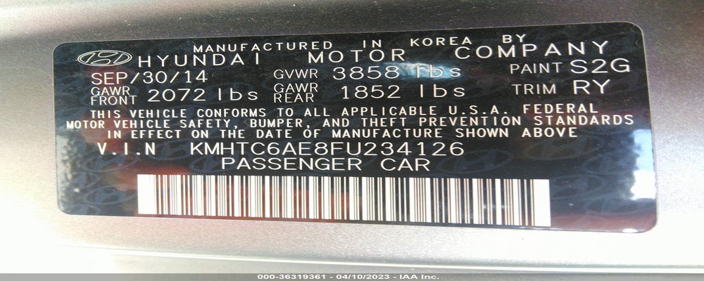 KMHTC6AE8FU234126 2015 HYUNDAI VELOSTER photo no. 9