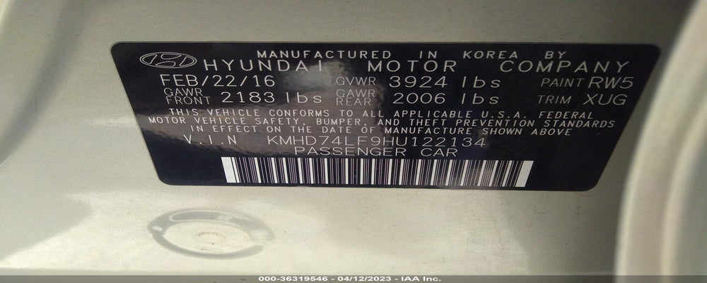 KMHD74LF9HU122134 2017 HYUNDAI ELANTRA photo no. 9