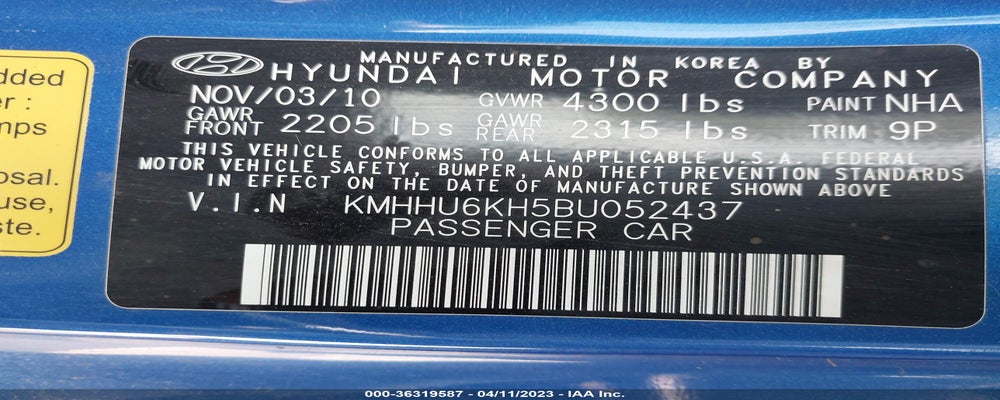 KMHHU6KH5BU052437 2011 HYUNDAI GENESIS COUPE photo no. 9