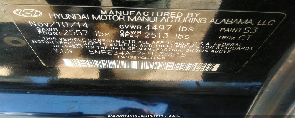 5NPE34AF7FH130215 2015 HYUNDAI SONATA photo no. 9