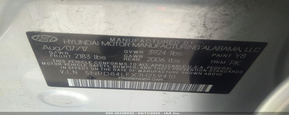 5NPD84LFXJH259410 2018 HYUNDAI ELANTRA photo no. 9