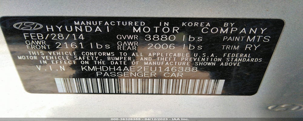 KMHDH4AE2EU146388 2014 HYUNDAI ELANTRA photo no. 9