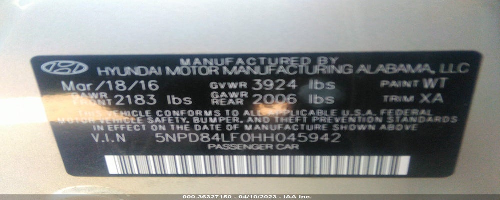 5NPD84LF0HH045942 2017 HYUNDAI ELANTRA photo no. 9