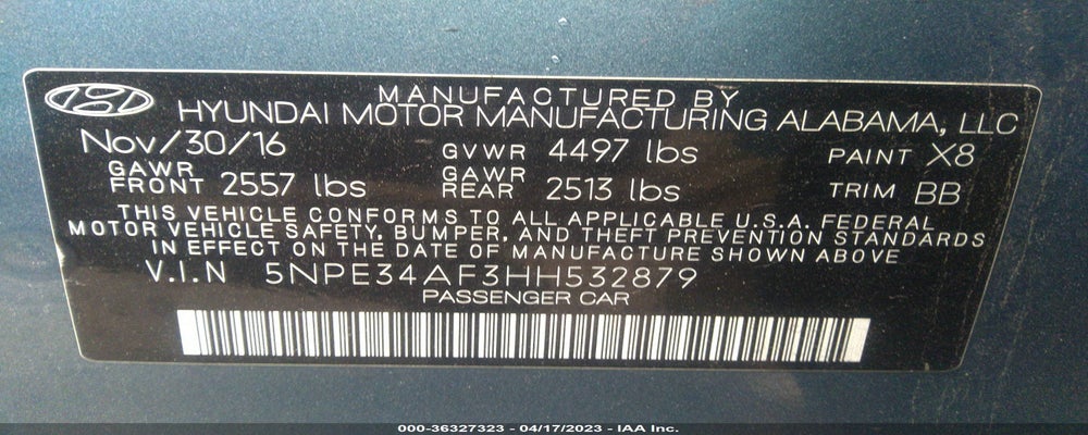 5NPE34AF3HH532879 2017 HYUNDAI SONATA photo no. 9