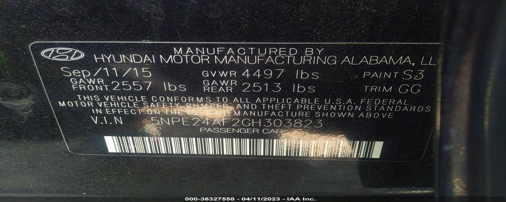 5NPE24AF2GH303823 2016 HYUNDAI SONATA photo no. 9
