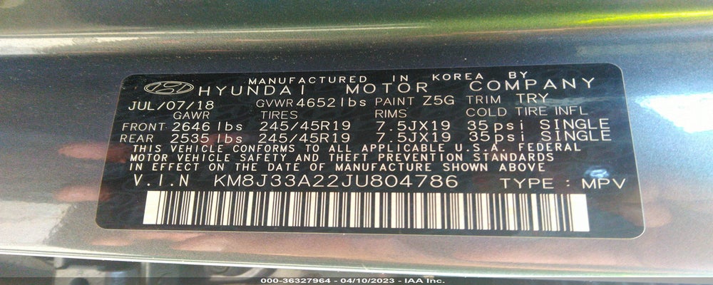 KM8J33A22JU804786 2018 HYUNDAI TUCSON photo no. 9