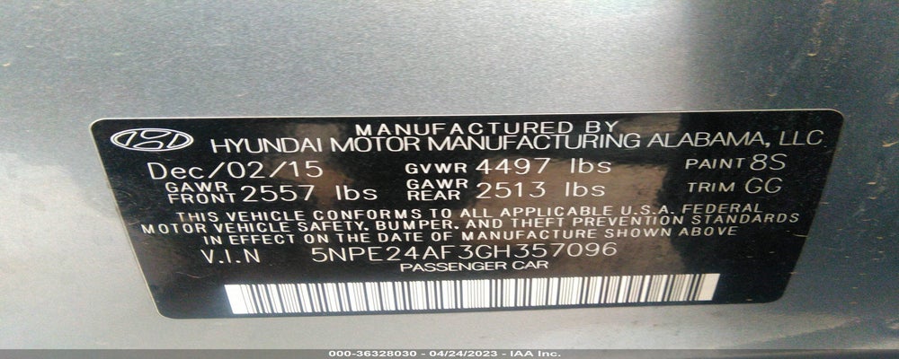 5NPE24AF3GH357096 2016 HYUNDAI SONATA photo no. 9