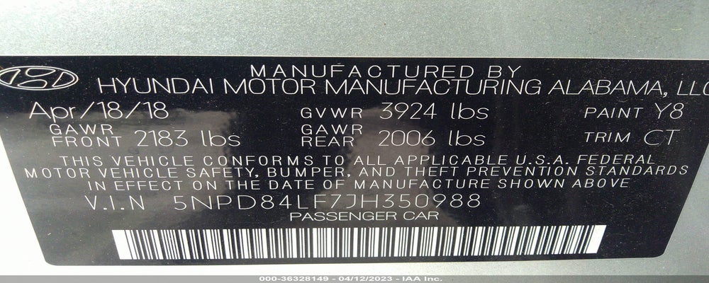 5NPD84LF7JH350988 2018 HYUNDAI ELANTRA photo no. 9