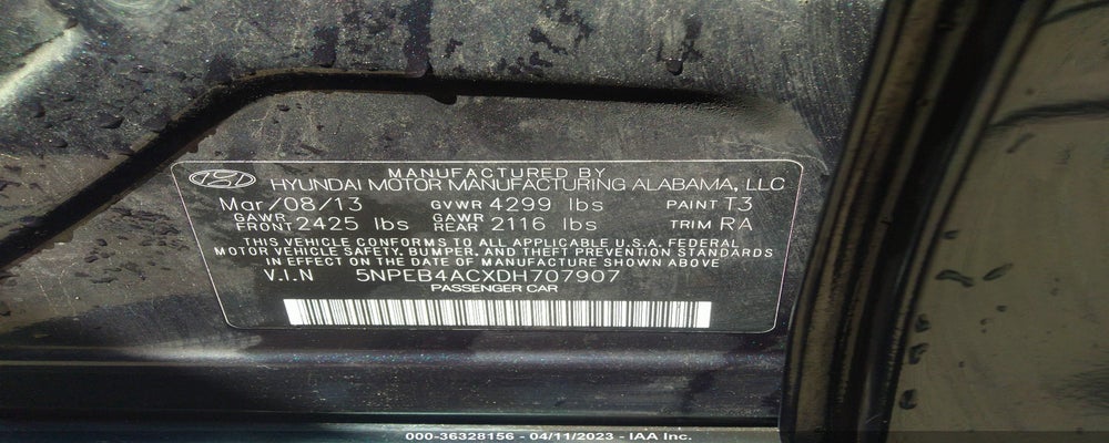 5NPEB4ACXDH707907 2013 HYUNDAI SONATA photo no. 9