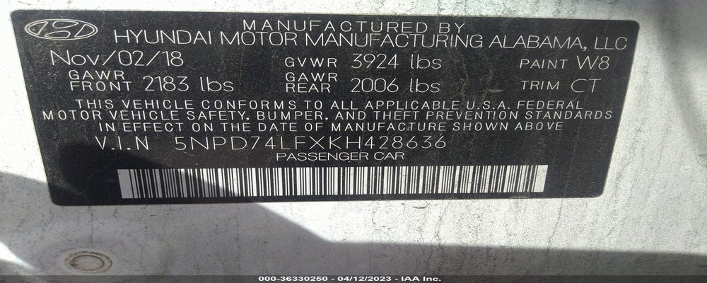 5NPD74LFXKH428636 2019 HYUNDAI ELANTRA photo no. 9