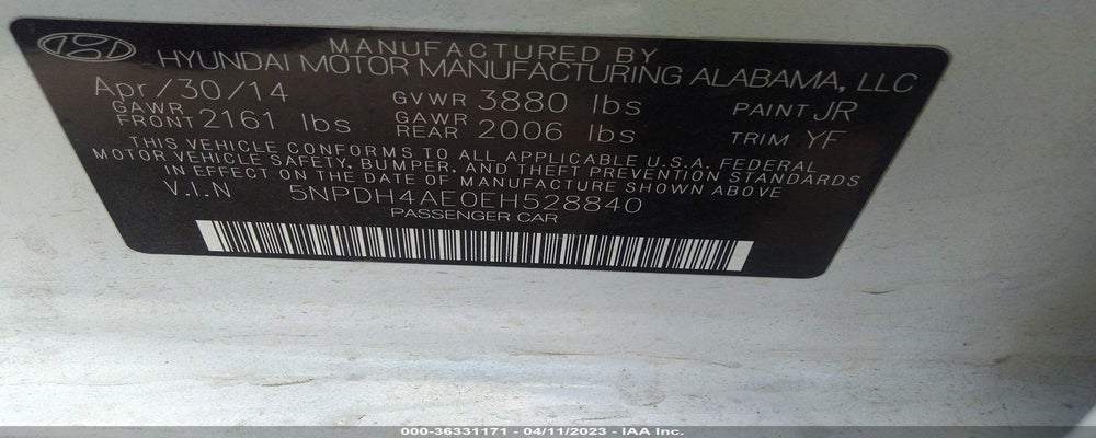 5NPDH4AE0EH528840 2014 HYUNDAI ELANTRA photo no. 9