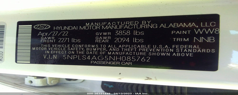 5NPLS4AG5NH085762 2022 HYUNDAI ELANTRA photo no. 9
