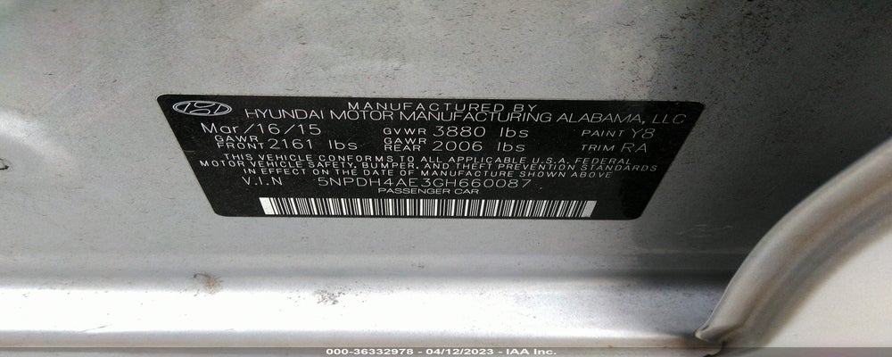 5NPDH4AE3GH660087 2016 HYUNDAI ELANTRA photo no. 9