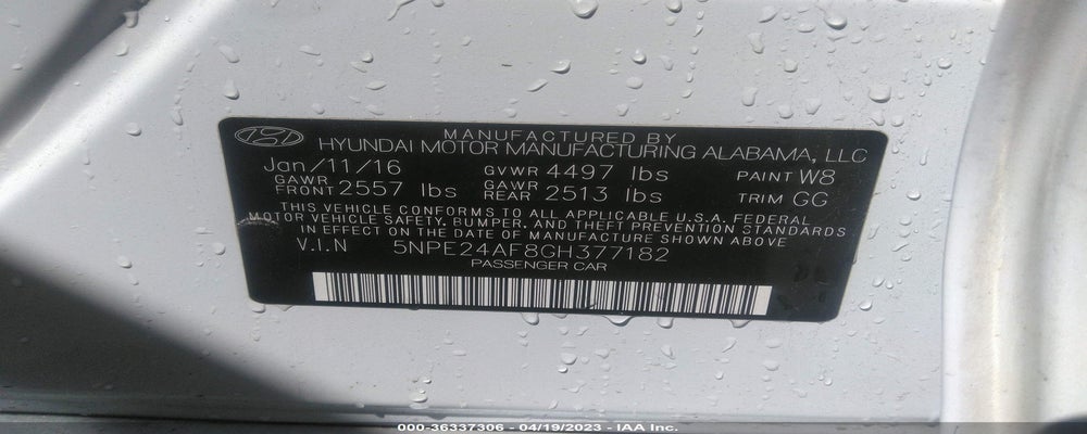 5NPE24AF8GH377182 2016 HYUNDAI SONATA photo no. 9