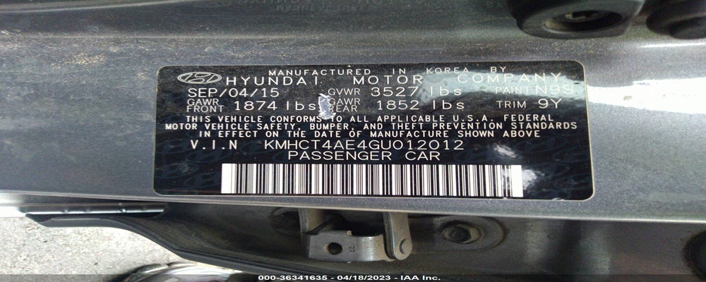 KMHCT4AE4GU012012 2016 HYUNDAI ACCENT photo no. 9