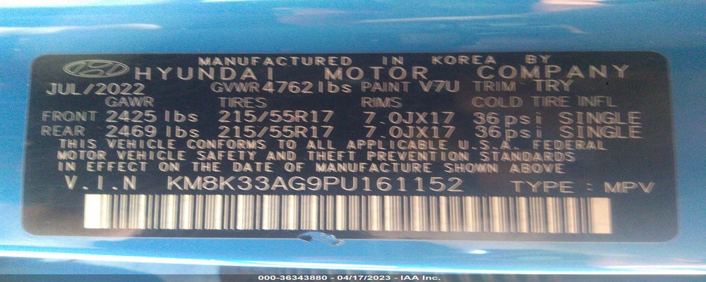 KM8K33AG9PU161152 2023 HYUNDAI KONA photo no. 9