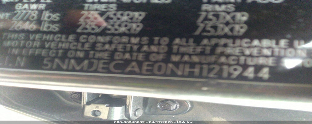 5NMJECAE0NH121944 2022 HYUNDAI TUCSON photo no. 9