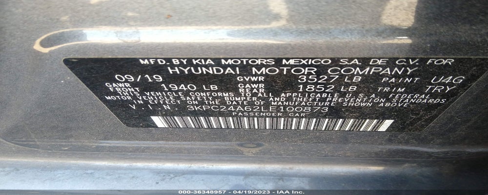 3KPC24A62LE100873 2020 HYUNDAI ACCENT photo no. 9