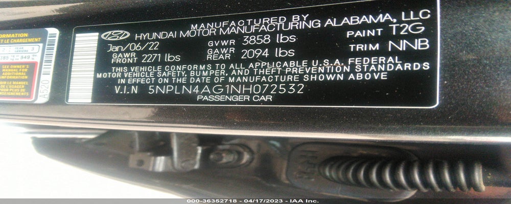 5NPLN4AG1NH072532 2022 HYUNDAI ELANTRA photo no. 9