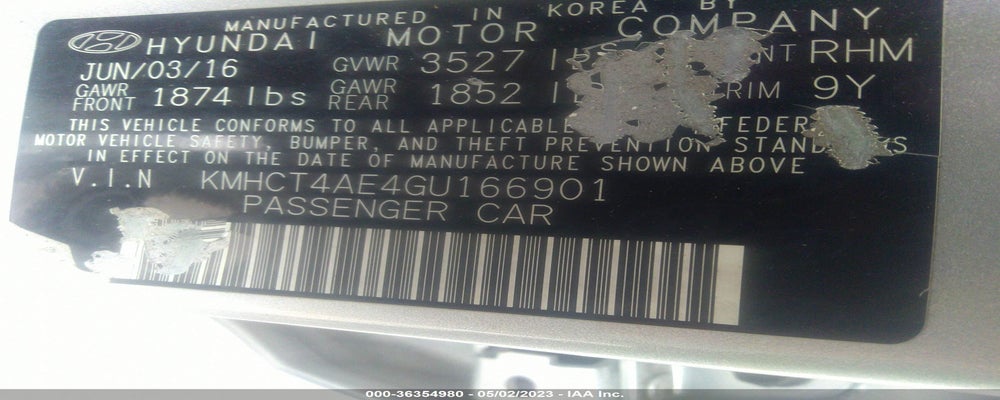 KMHCT4AE4GU166901 2016 HYUNDAI ACCENT photo no. 9