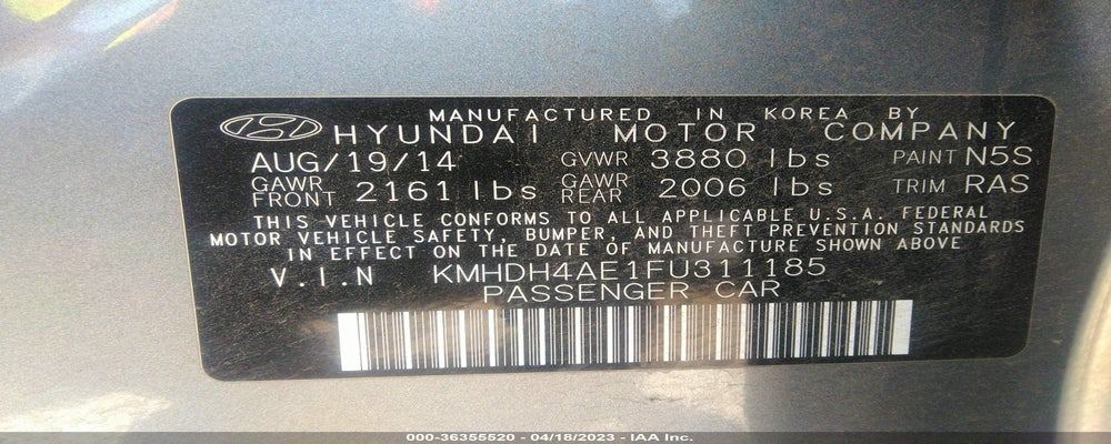 KMHDH4AE1FU311185 2015 HYUNDAI ELANTRA photo no. 9
