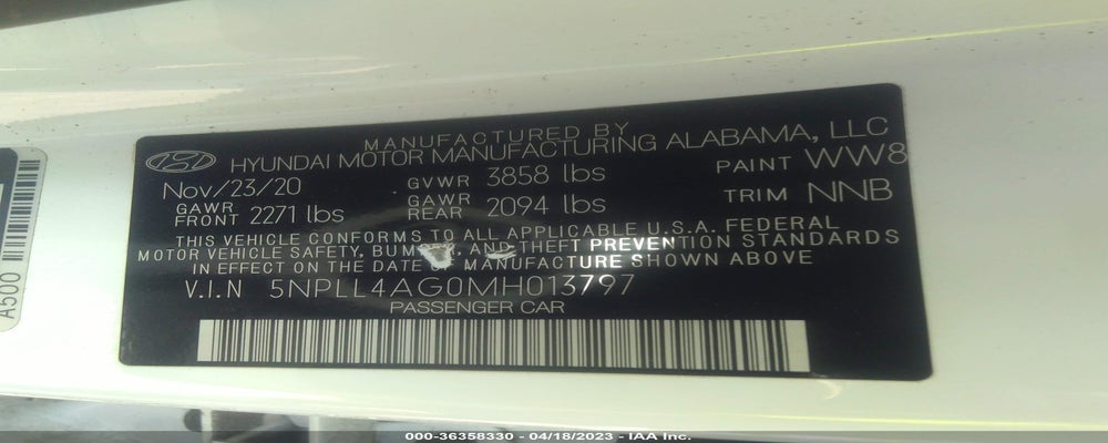 5NPLL4AG0MH013797 2021 HYUNDAI ELANTRA photo no. 9