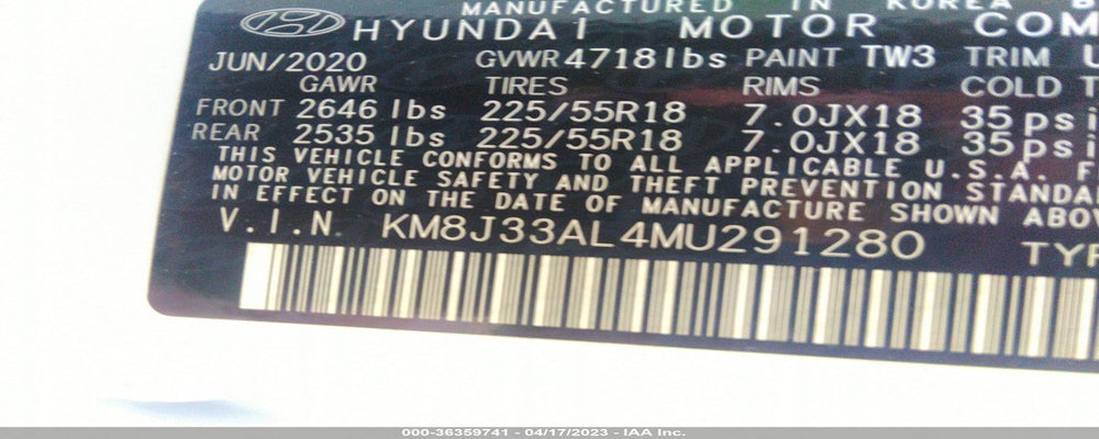 KM8J33AL4MU291280 2021 HYUNDAI TUCSON photo no. 9