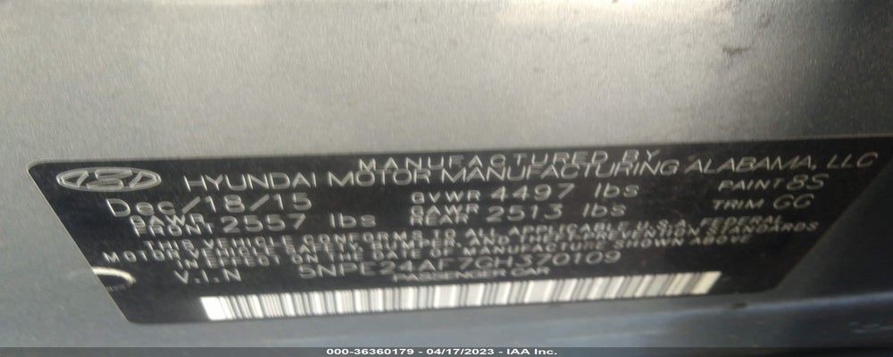5NPE24AF7GH370109 2016 HYUNDAI SONATA photo no. 9