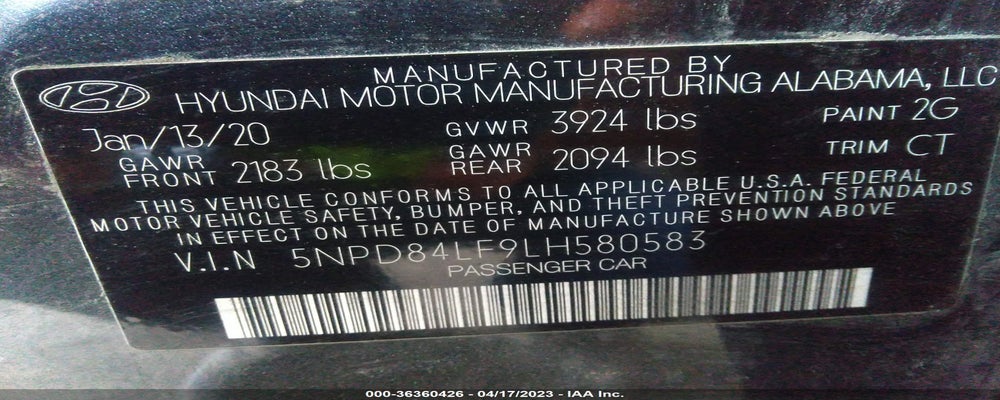 5NPD84LF9LH580583 2020 HYUNDAI ELANTRA photo no. 9