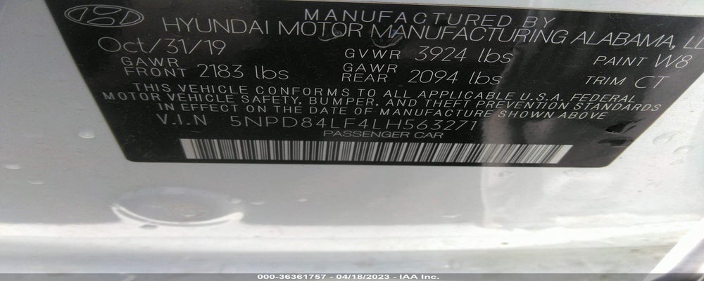 5NPD84LF4LH563271 2020 HYUNDAI ELANTRA photo no. 9