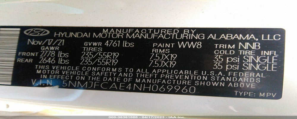 5NMJFCAE4NH069960 2022 HYUNDAI TUCSON photo no. 9