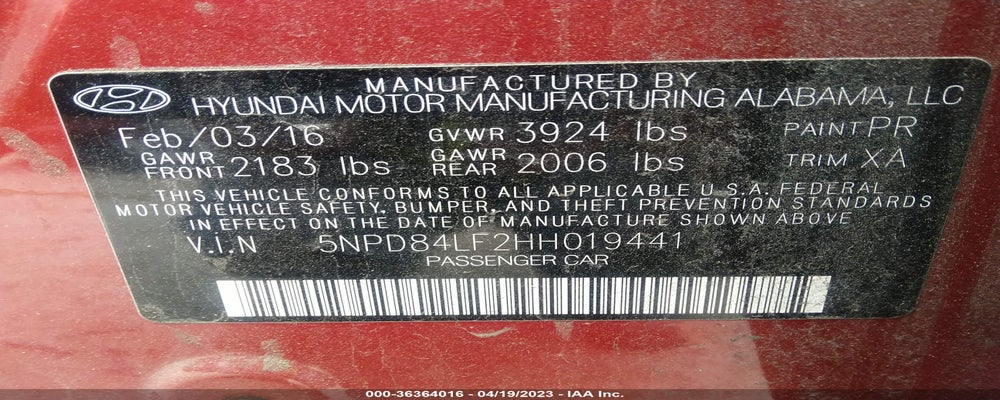 5NPD84LF2HH019441 2017 HYUNDAI ELANTRA photo no. 9