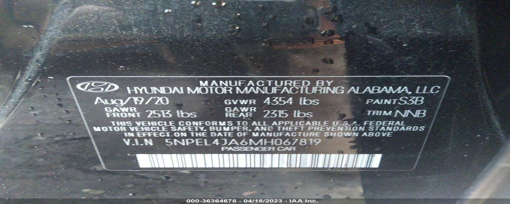 5NPEL4JA6MH067819 2021 HYUNDAI SONATA photo no. 9