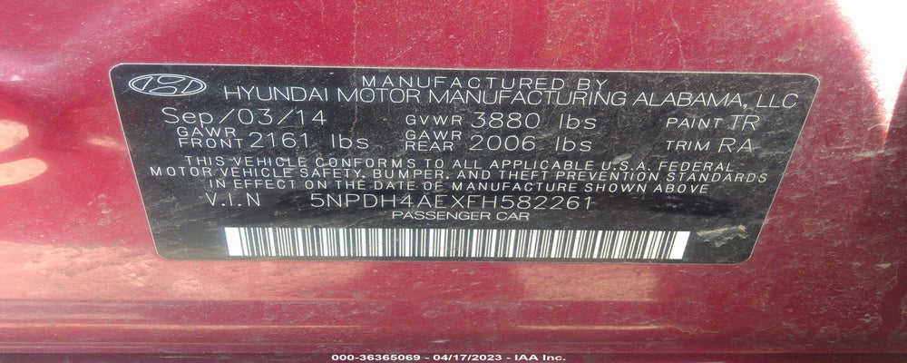 5NPDH4AEXFH582261 2015 HYUNDAI ELANTRA photo no. 9