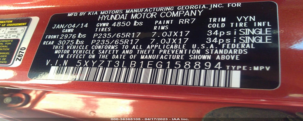 5XYZT3LB1EG158894 2014 HYUNDAI SANTA FE SPORT photo no. 9