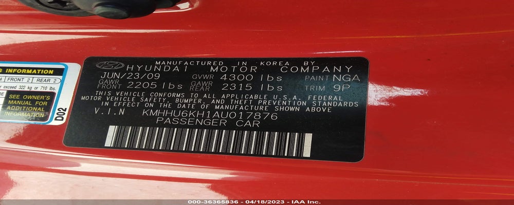 KMHHU6KH1AU017876 2010 HYUNDAI GENESIS COUPE photo no. 9