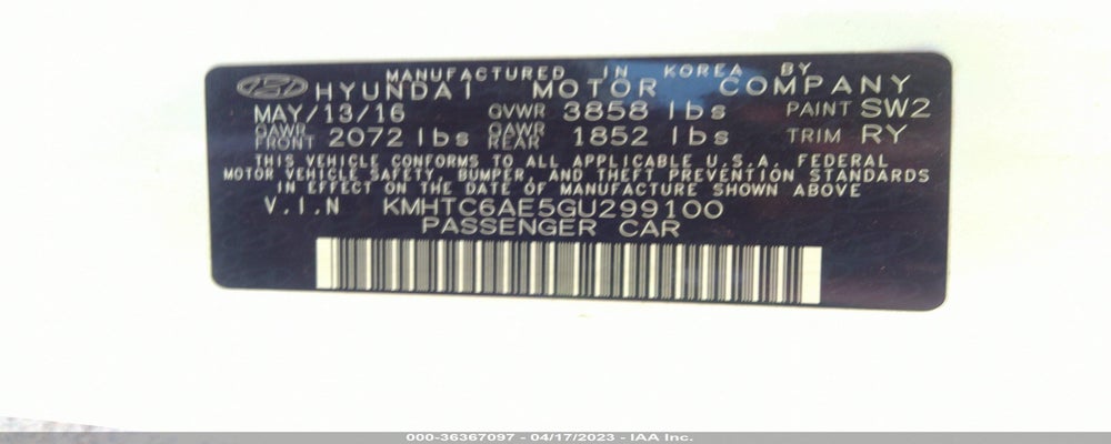KMHTC6AE5GU299100 2016 HYUNDAI VELOSTER photo no. 9