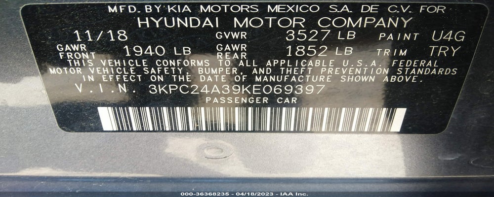 3KPC24A39KE069397 2019 HYUNDAI ACCENT photo no. 9