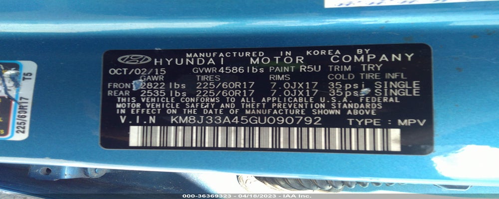 KM8J33A45GU090792 2016 HYUNDAI TUCSON photo no. 9