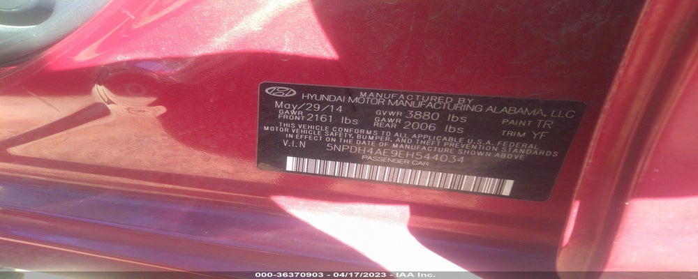 5NPDH4AE9EH544034 2014 HYUNDAI ELANTRA photo no. 9