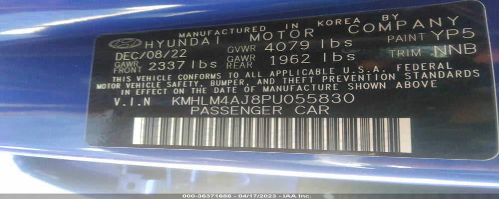 KMHLM4AJ8PU055830 2023 HYUNDAI ELANTRA photo no. 9