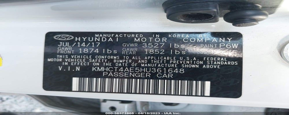 KMHCT4AE5HU361648 2017 HYUNDAI ACCENT photo no. 9