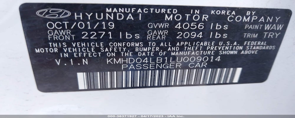 KMHD04LB1LU009014 2020 HYUNDAI ELANTRA photo no. 9