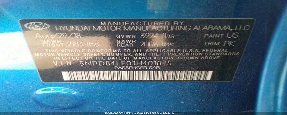 5NPD84LF0JH401845 2018 HYUNDAI ELANTRA photo no. 9