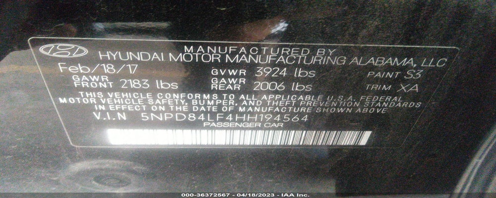 5NPD84LF4HH194564 2017 HYUNDAI ELANTRA photo no. 9