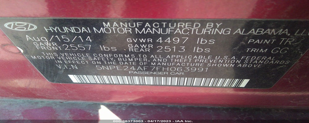 5NPE24AF7FH063991 2015 HYUNDAI SONATA photo no. 9