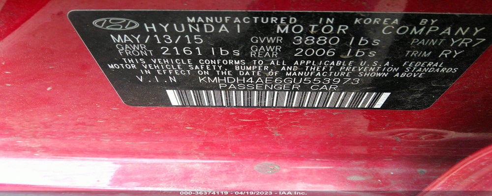 KMHDH4AE6GU553973 2016 HYUNDAI ELANTRA photo no. 9