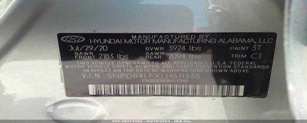 5NPD84LFXLH611338 2020 HYUNDAI ELANTRA photo no. 9