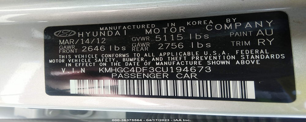 KMHGC4DF3CU194673 2012 HYUNDAI GENESIS photo no. 9