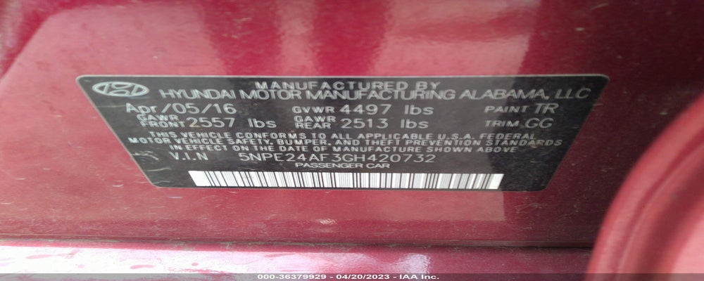 5NPE24AF3GH420732 2016 HYUNDAI SONATA photo no. 9